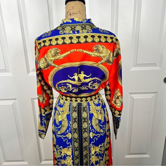 Sz M Ferrara Jaguar and Italian Printed Blouse & Pleated Skirt SET NWT $135 MSRP - Picture 9 of 15